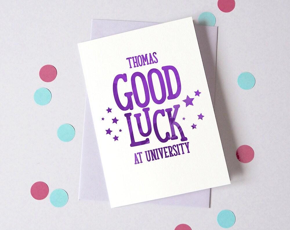 Good Luck at University Card– Personalised Back to School Card – First Day at College - Good Luck Card - Card for Student