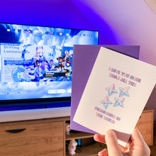 Load image into Gallery viewer, Primogems Genshin Impact Card, Husband Anniversary Card, Boyfriend Anniversary Card, Anniversary card for Wife, Geeky Anniversary Card