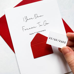 1st Anniversary Card, 1 Year Down, 1st Wedding Anniversary Card for husband, One Year Anniversary, 1st Wedding Anniversary card for Wife,