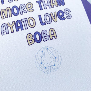 Kamisato Ayato & Boba Genshin Impact Card, Husband Anniversary Card, Boyfriend Anniversary Card, Wife Anniversary, Geeky Anniversary Card