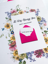 Load image into Gallery viewer, Always You  Floral Anniversary Card, Husband Anniversary Card, Boyfriend Anniversary Card, Card for Wife, Special Date, Personalised, Large