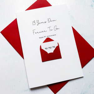 13th Anniversary Card, 13 Years Down, Husband Anniversary Card, Boyfriend Anniversary Card, Anniversary card for Wife, Personalised