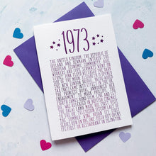 Load image into Gallery viewer, 1973 Birthday Card, Birthday Card for her, Birthday card for him, Birthday card for son, Birthday card for husband, boyfriend birthday card