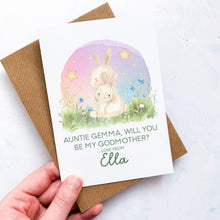 Load image into Gallery viewer, Be My Godmother Proposal Card, Godparents Proposal, God parents proposal Card, Be my Godmother card, be my godfather, From Baby, Bunnies