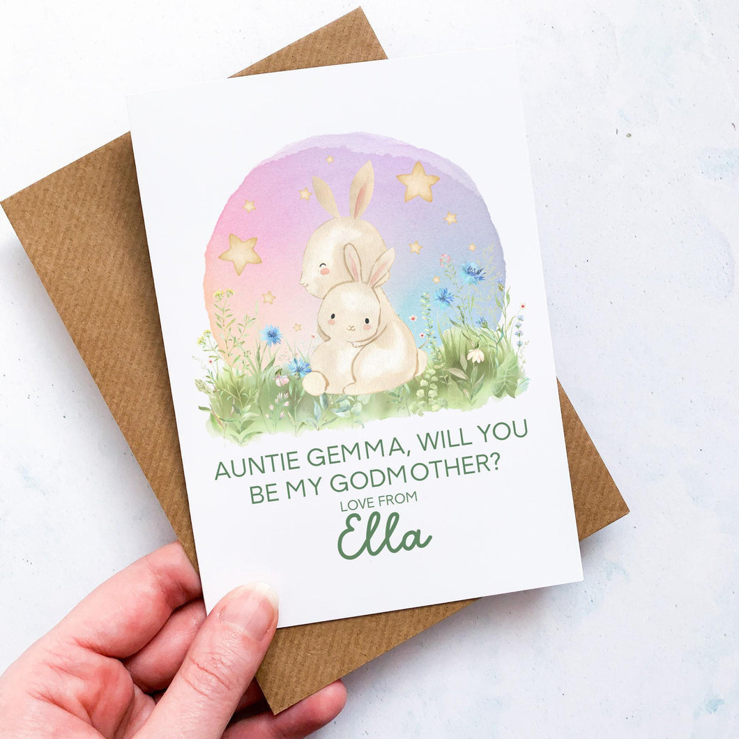 Be My Godmother Proposal Card, Godparents Proposal, God parents proposal Card, Be my Godmother card, be my godfather, From Baby, Bunnies