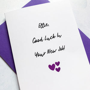 Good Luck New Job Card, In Your New Job, New Adventure, Proud of you, well done card, best of luck, card for daughter, card for son
