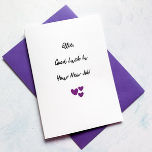 Good Luck New Job Card, In Your New Job, New Adventure, Proud of you, well done card, best of luck, card for daughter, card for son