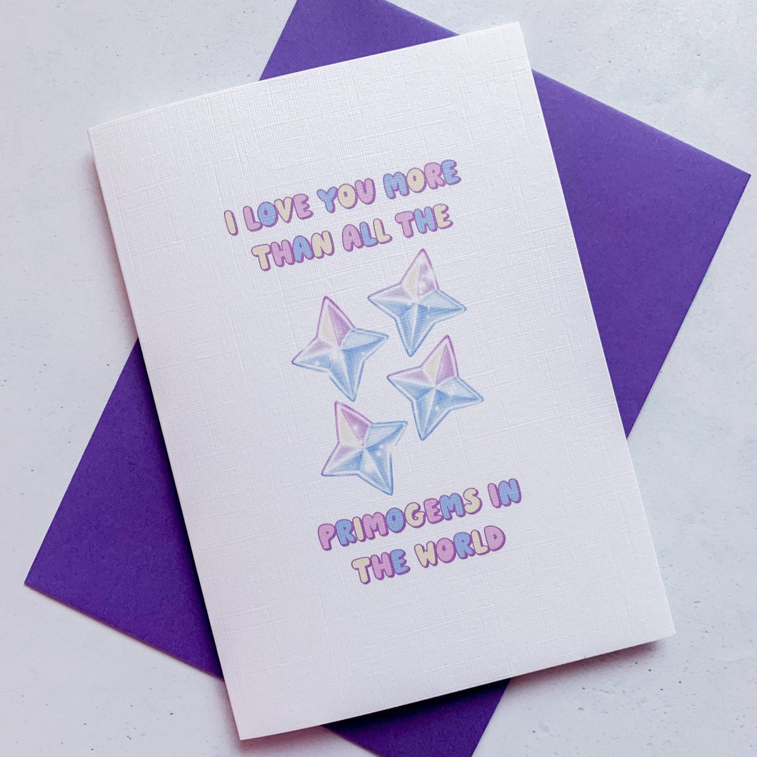 Primogems Genshin Impact Card, Husband Anniversary Card, Boyfriend Anniversary Card, Anniversary card for Wife, Geeky Anniversary Card