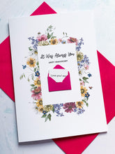 Load image into Gallery viewer, Always You  Floral Anniversary Card, Husband Anniversary Card, Boyfriend Anniversary Card, Card for Wife, Special Date, Personalised, Large