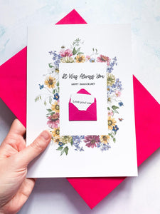 Always You  Floral Anniversary Card, Husband Anniversary Card, Boyfriend Anniversary Card, Card for Wife, Special Date, Personalised, Large