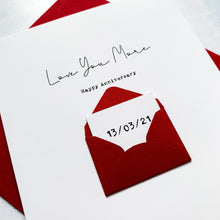 Load image into Gallery viewer, Love You More Anniversary Card, Husband Anniversary Card, Boyfriend Anniversary Card, Anniversary card for Wife, Special Date, Personalised