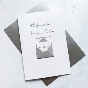 45th Anniversary Card, 45 Years Down, Husband Anniversary Card, Boyfriend Anniversary Card, Anniversary card for Wife, Personalised