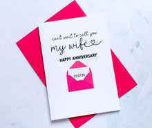 Load image into Gallery viewer, Anniversary Card, Card for Fiancée, Wedding Countdown Card, Romantic Card for Wife to Be, Engagement Gift, I Do Card, Handmade Card