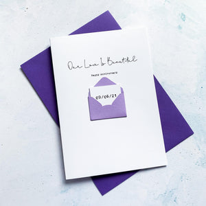 Our Love Is Beautiful Anniversary Card, Husband Anniversary Card, Boyfriend Anniversary Card, Anniversary card for Wife, Personalised