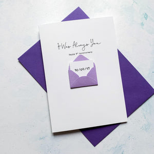 Always You 6th Anniversary Card, Husband Anniversary Card, Boyfriend Anniversary Card, Anniversary card for Wife, Special Date, Personalised