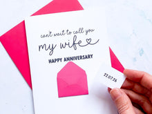 Load image into Gallery viewer, Anniversary Card, Card for Fiancée, Wedding Countdown Card, Romantic Card for Wife to Be, Engagement Gift, I Do Card, Handmade Card