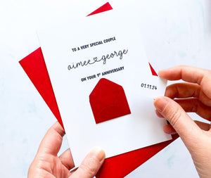 1st Anniversary Card for Couple, Personalised One Year Wedding Card, Romantic Paper Anniversary Gift, For my Husband Wife Partner
