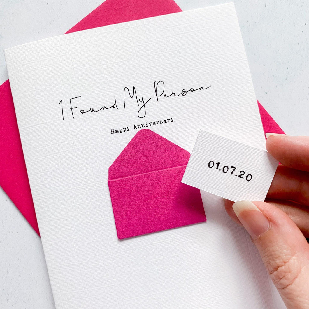 Found My Person Anniversary Card, Husband Anniversary Card, Boyfriend Anniversary Card, Anniversary card for Wife, Special Date