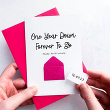 Load image into Gallery viewer, 1st Anniversary Card for Husband, Personalised 1 Year Down Card, First Anniversary Card, Romantic Card for Him, Handmade Card for Partner