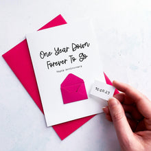 Load image into Gallery viewer, 1st Anniversary Card for Husband, Personalised 1 Year Down Card, First Anniversary Card, Romantic Card for Him, Handmade Card for Partner