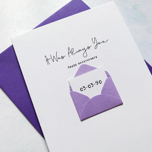 Always You Anniversary Card, Personalised Anniversary Card for husband, Anniversary Card for boyfriend, Anniversary card for Wife