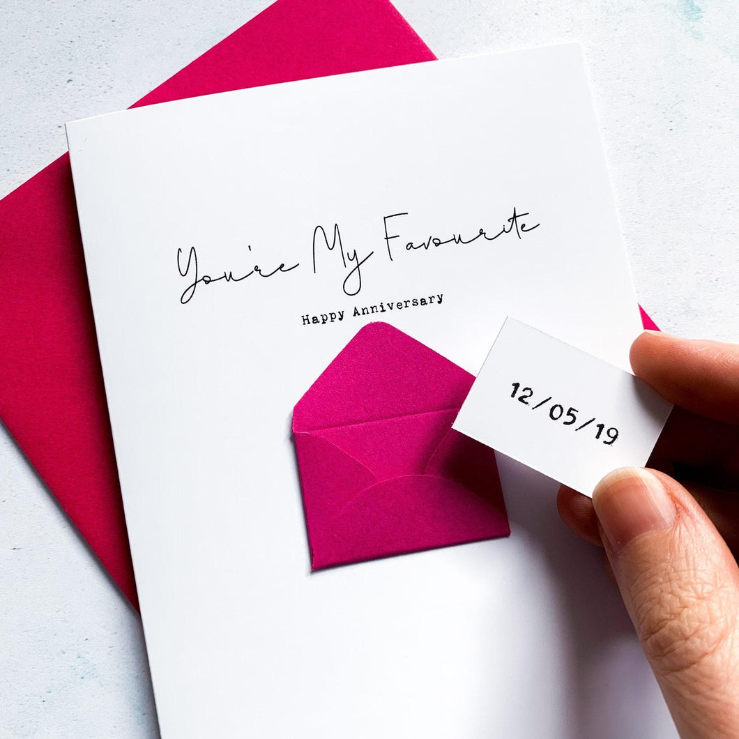 You're My Favourite Anniversary Card, Husband Anniversary Card, Boyfriend Anniversary Card, Anniversary card for Wife, Special Date