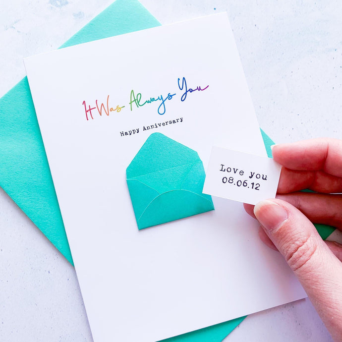 Rainbow Anniversary Card, To My Husband, For Boyfriend, Card for Wife, Girlfriend, Keepsake Gift, Custom Card, Card for Him, For Her