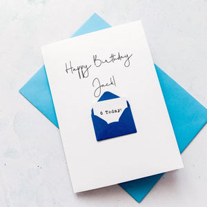 6th Birthday Card, 6 Year Old, Personalised, Any Name, Birthday Card for boy, cute birthday card, handmade card, 3D Card, son Birthday