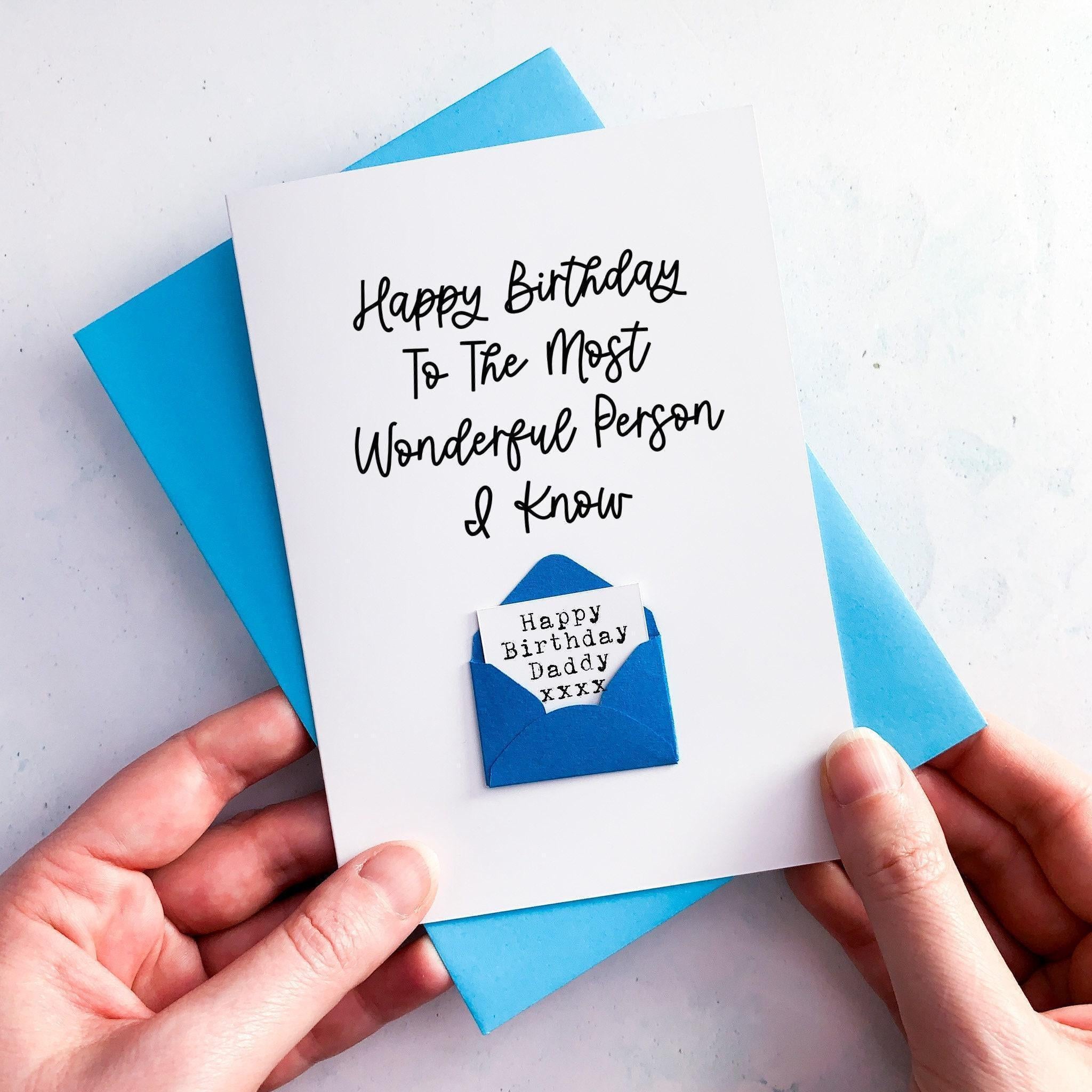 Daddy Birthday Card - Personalised Keepsake With Secret Message \u0026 Envelope, image size:2048x2048