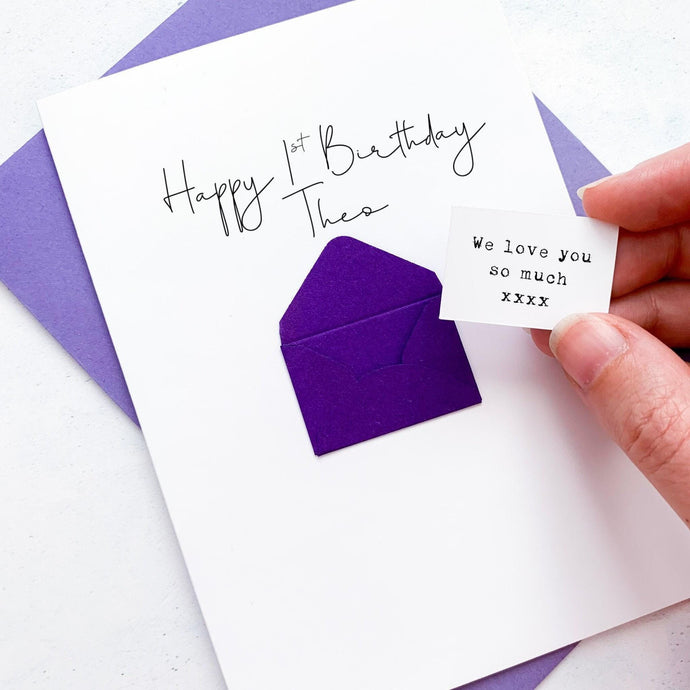 1st Birthday Card, 1 Year Old, Personalised, Any Name, Birthday Card for boy, cute birthday card, handmade card, 3D Card, son Birthday
