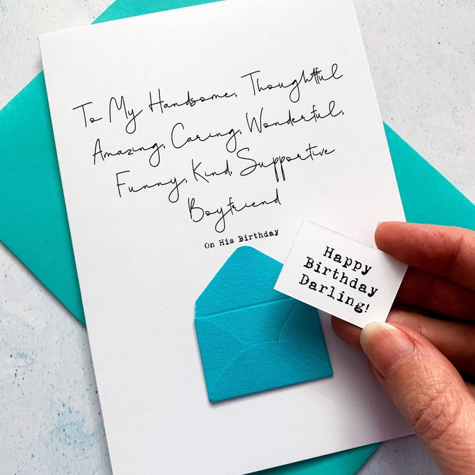 To My Wonderful Boyfriend Birthday Card, Boyfriend Birthday Card, Partner Birthday Card, Birthday card for Boyfriend, Personalised Card