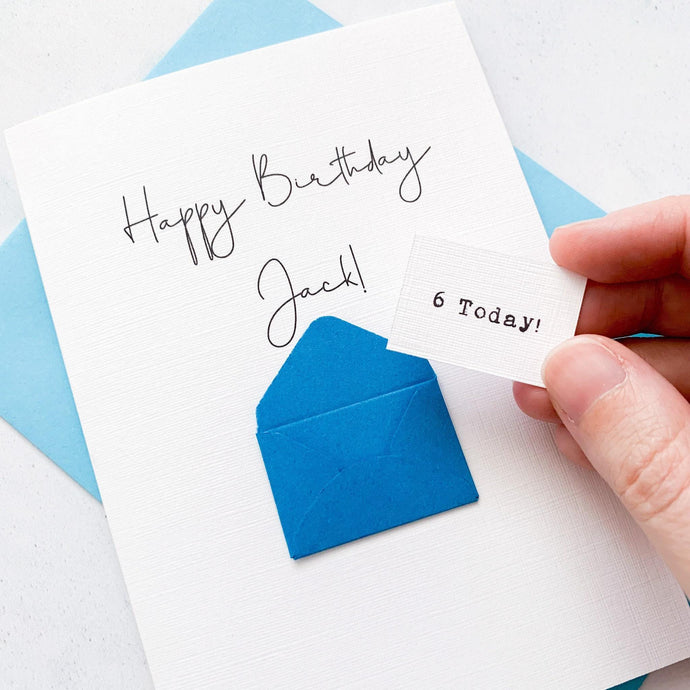 6th Birthday Card, 6 Year Old, Personalised, Any Name, Birthday Card for boy, cute birthday card, handmade card, 3D Card, son Birthday