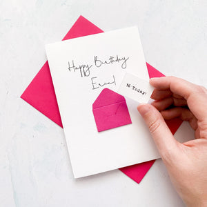 16th Birthday Card, 16 Year Old, Personalised, Any Name, Birthday Card for female, cute birthday card, handmade, 3D Card, daughter Birthday