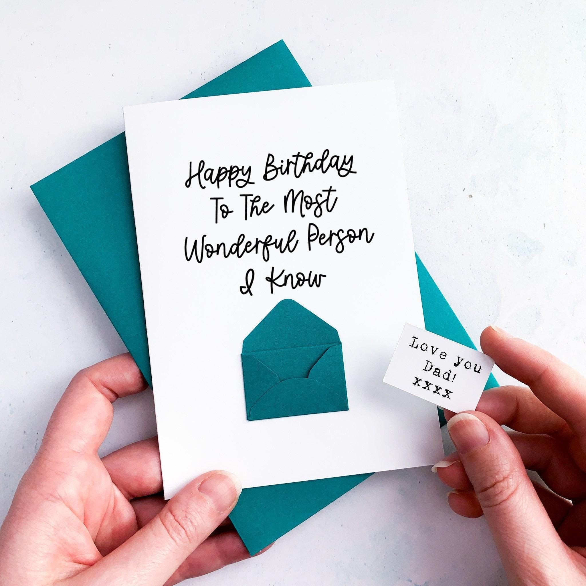 Dad Birthday Card Personalised Handmade Greeting With Secret Message  Envelope