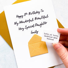 Load image into Gallery viewer, My Very Special Daughter Birthday Card, Daughter Birthday Card, Female Birthday Card, Birthday card for her, Personalised Card, For Her