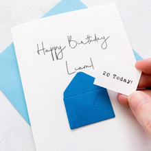 Load image into Gallery viewer, 20th Birthday Card, 20 Year Old, Personalised, Any Name, Birthday Card for male, cute birthday card, handmade card, 3D Card, son Birthday