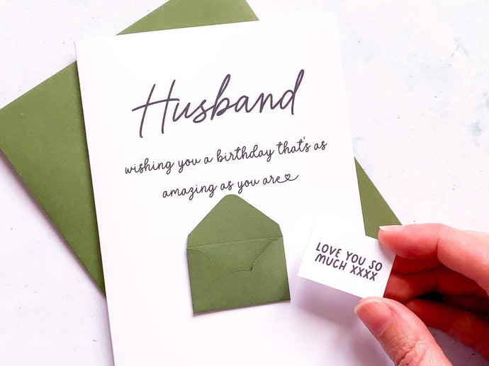 Personalised Birthday Card for Husband, Romantic Card for Him, Handmade Husband Birthday Card, For Partner, Special Card for Husband