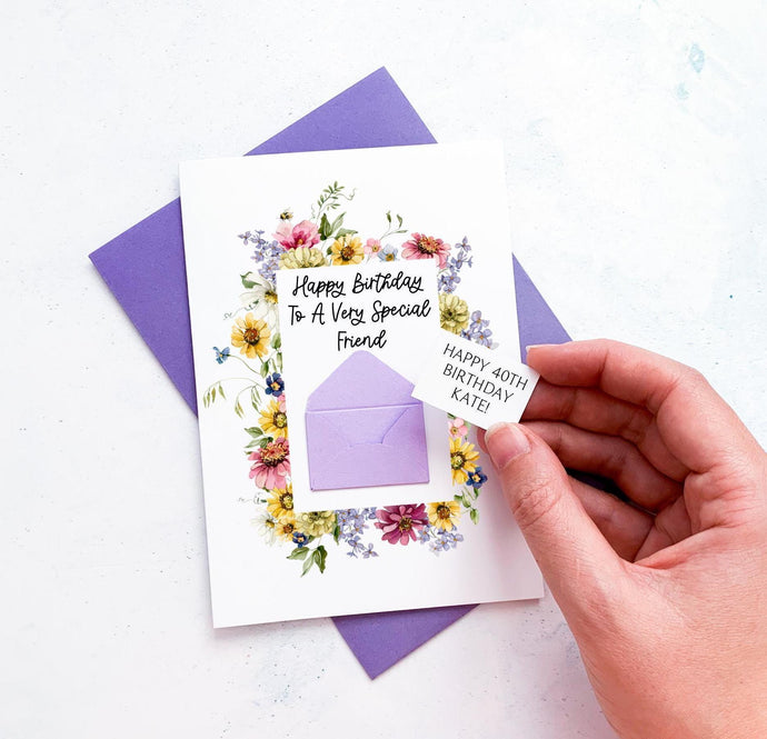 Very Special Friend 40th Birthday Card, 40 Year Old, Personalised, For Her, For Best Friend, Female, Floral, Forty Years Old, Fortieth