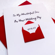 Load image into Gallery viewer, To My Son on his Wedding Day Card, Wedding Card for son, For Couple, On your wedding day card, Congratulations Card, Card to son, to my son