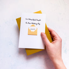 Load image into Gallery viewer, To A Beautiful Couple on your Wedding Day Card, Card For Couple, On your wedding day, Congratulations Card, Personalised Wedding Card