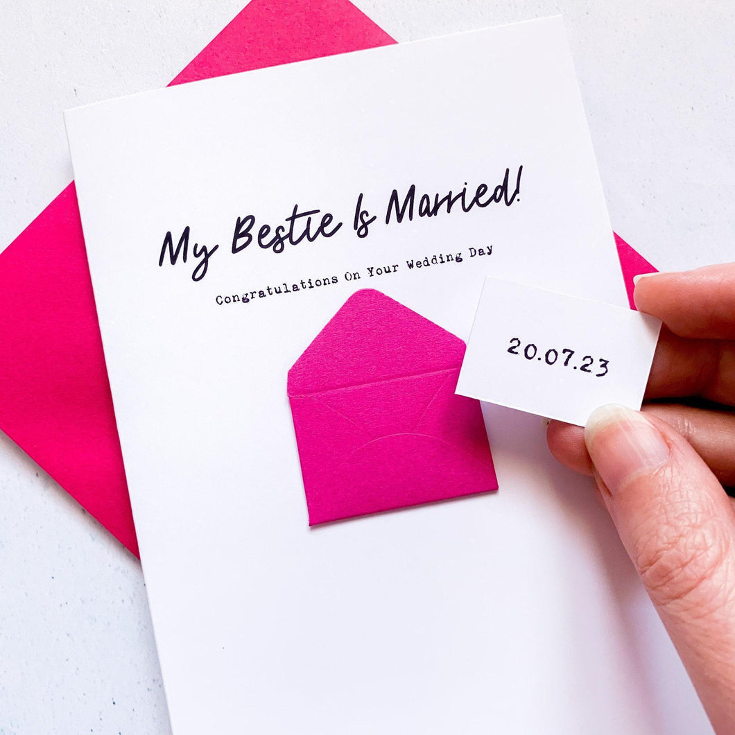 My Bestie Is Married Wedding Day Card, Card For her, On your wedding day, Congratulations Card, Personalised Wedding Card, Card for bride