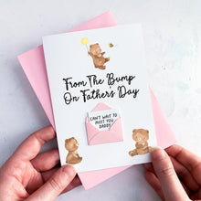 Load image into Gallery viewer, Personalised Fathers Day Card, From The Bump, Custom Handmade Greeting Card, Cute Keepsake Gift, Daddy To Be, 1st Father's Day Together