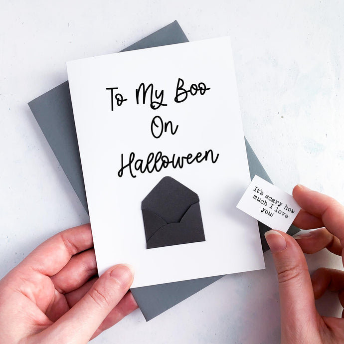 Boo Mini Envelope Halloween Card, Handmade Halloween Card,Card For Husband,Card For Wife, Halloween Invite, Hallows Eve Card,For Her,For Him