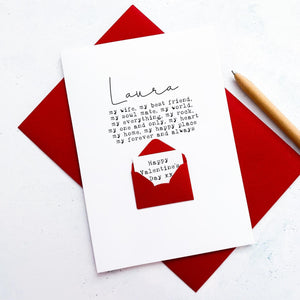 My Wife Valentine&#39;s Day Card, Wife Valentine&#39;s Card, For My Wife Card, Card for Husband, Husband Valentine&#39;s Day Card for him, For husband
