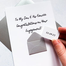 Load image into Gallery viewer, To My Son and his Fiancee Congratulations card, Engagement card, Congratulations on your engagement, card for son, son and daughter in law