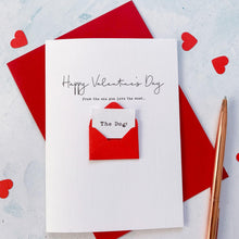 Load image into Gallery viewer, Personalised From Dog/Cat Valentine&#39;s Envelope Card – Personalised husband Card – Card for husband wife – Valentine&#39;s Day card for wife