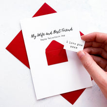 Load image into Gallery viewer, My Wife &amp; Best Friend Valentine&#39;s Day Card, Wife Valentine&#39;s Card, Partner Valentine&#39;s Card, Valentines Day card for Wife, Personalised Card