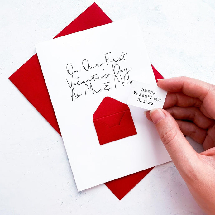 First Valentine's Day as Mr and Mrs Card, Husband Valentine's Card, Boyfriend Valentine's Card, Valentine's Day card for Wife, Personalised