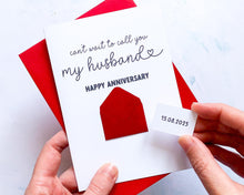 Load image into Gallery viewer, Anniversary Card, Card for Fiancé, Wedding Countdown Card, Romantic Card for Husband to Be, Engagement Gift, I Do Card, Handmade Card