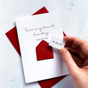Our Love Story Anniversary Card, Husband Anniversary Card, Boyfriend Anniversary Card, Anniversary card for Wife, Special Date, Personalised